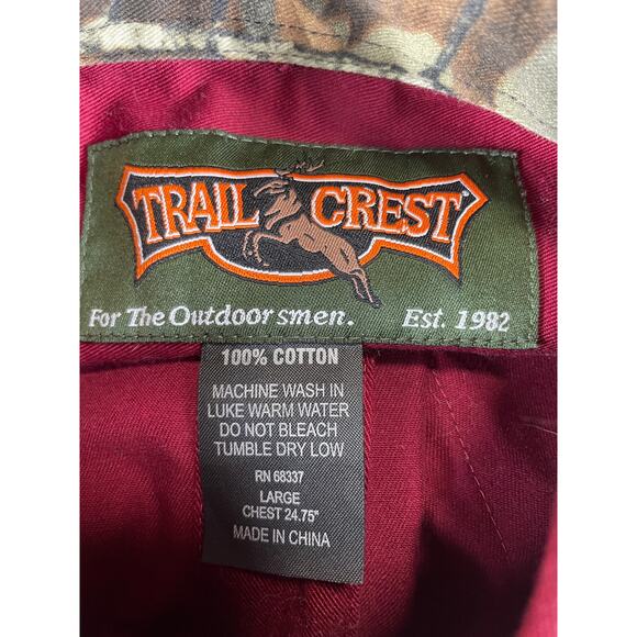 TrailCrest Men's Camo Hunting Shooting Shirt, Burgundy - Picture 9 of 9